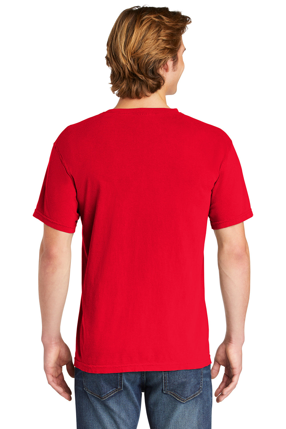 Comfort Colors 1717/C1717 Mens Short Sleeve Crewneck T-Shirt Red Back