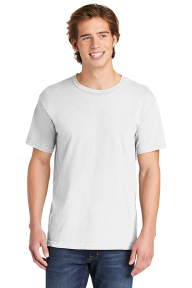 Comfort Colors 1717/C1717 Mens Short Sleeve Crewneck T-Shirt White Front