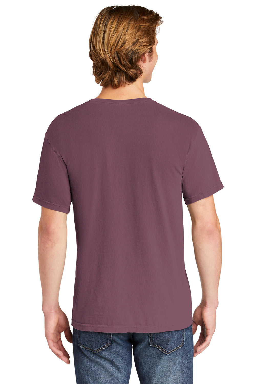 Comfort Colors 6030/6030CC Mens Short Sleeve Crewneck T-Shirt w/ Pocket Berry Back
