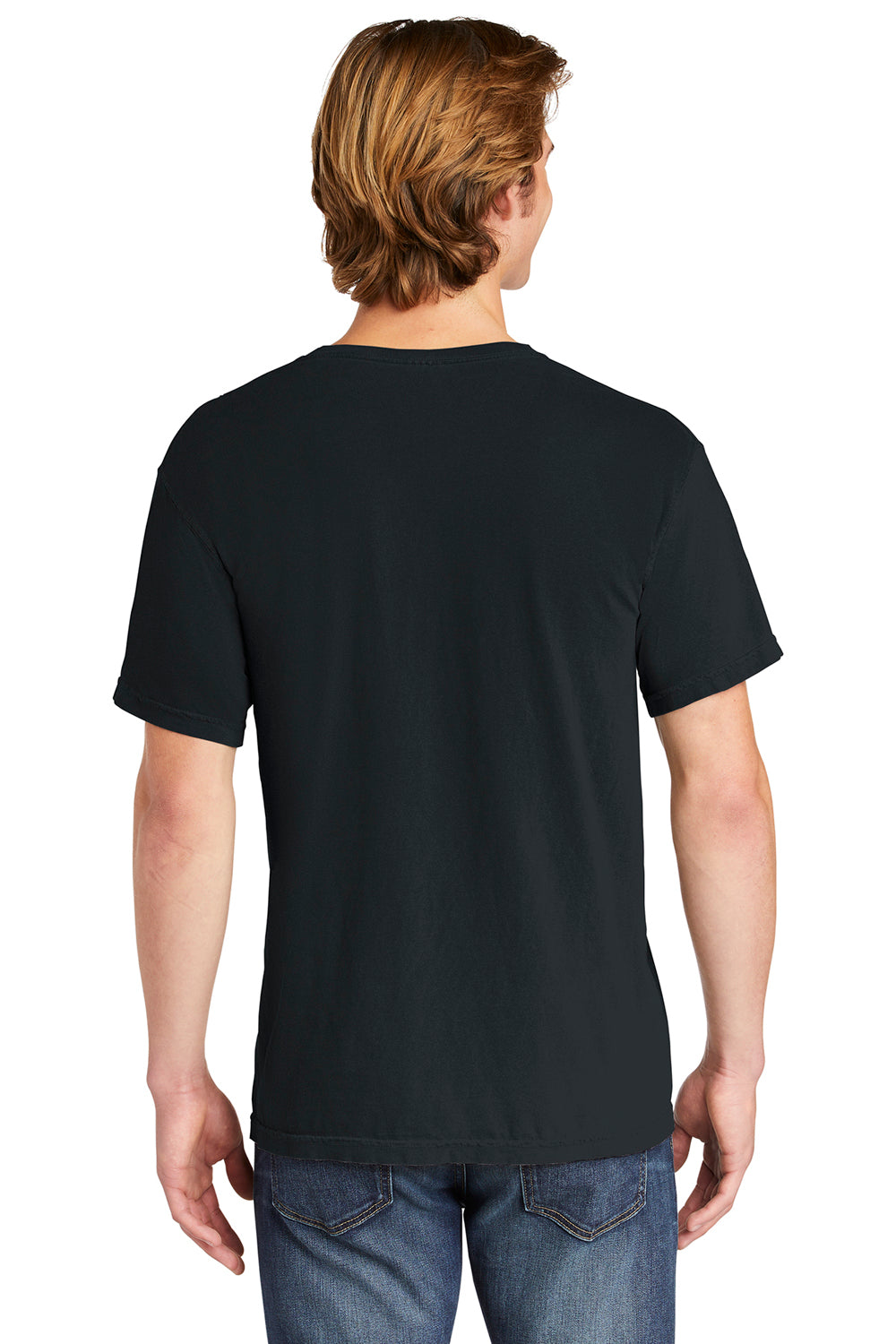 Comfort Colors 6030/6030CC Mens Short Sleeve Crewneck T-Shirt w/ Pocket Black Back