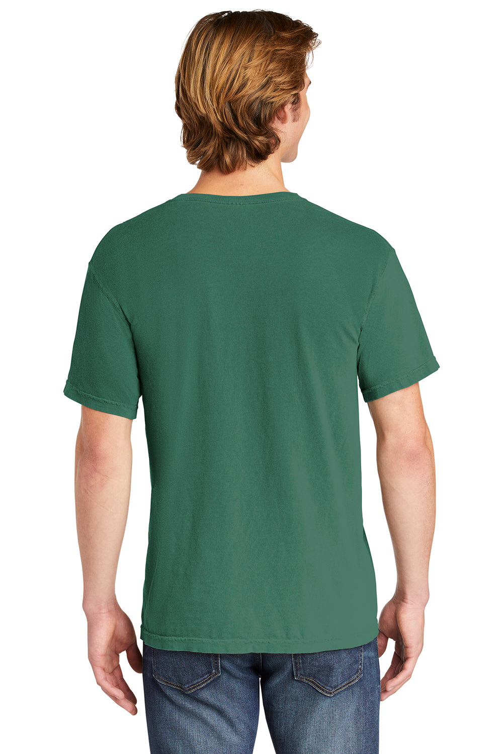 Comfort Colors 6030/6030CC Mens Short Sleeve Crewneck T-Shirt w/ Pocket Light Green Back