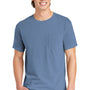 Comfort Colors Mens Short Sleeve Crewneck T-Shirt w/ Pocket - Washed Denim Blue