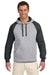 Jerzees 96CR Mens NuBlend Fleece Hooded Sweatshirt Hoodie Oxford Grey/Black Front