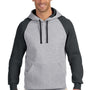 Jerzees Mens NuBlend Pill Resistant Fleece Hooded Sweatshirt Hoodie - Oxford Grey/Black