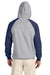 Jerzees 96CR Mens NuBlend Fleece Hooded Sweatshirt Hoodie Oxford Grey/Navy Blue Back