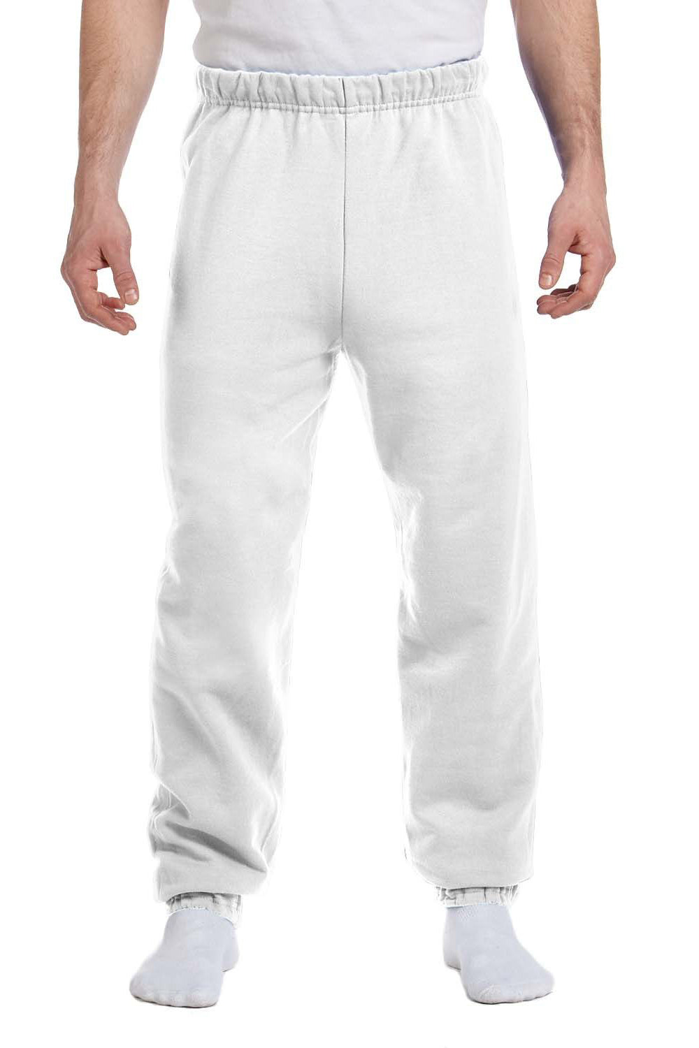 Jerzees 973 Mens NuBlend Fleece Sweatpants White Front