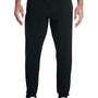 Jerzees Mens NuBlend Fleece Jogger Sweatpants w/ Pockets - Black/Heather Charcoal Grey