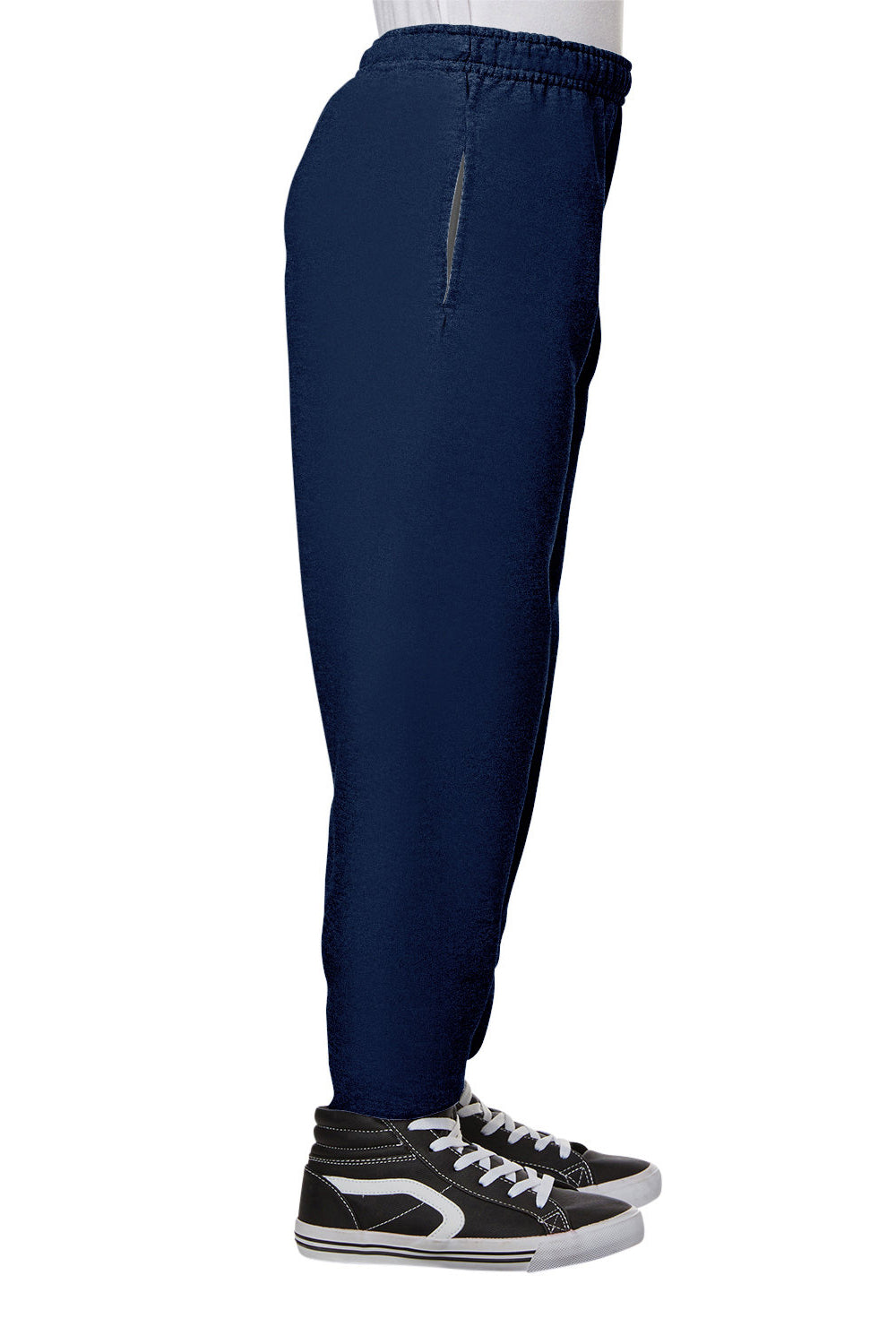 Jerzees 975YR Youth NuBlend Fleece Jogger Sweatpants w/ Pockets Navy Blue Side