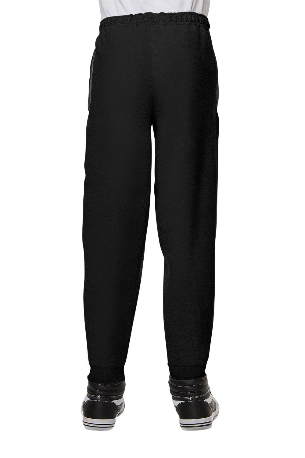 Jerzees 975YR Youth NuBlend Fleece Jogger Sweatpants w/ Pockets Black Back