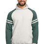 Jerzees Mens NuBlend Fleece Varsity Colorblock Hooded Sweatshirt Hoodie - Heather Oatmeal/Forest Green