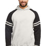 Jerzees Mens NuBlend Fleece Varsity Colorblock Hooded Sweatshirt Hoodie - Heather Oatmeal/Black - NEW