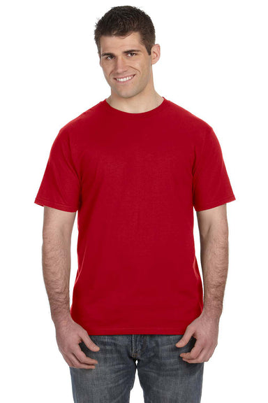 Anvil 980 Mens Short Sleeve Crewneck T-Shirt Red Front