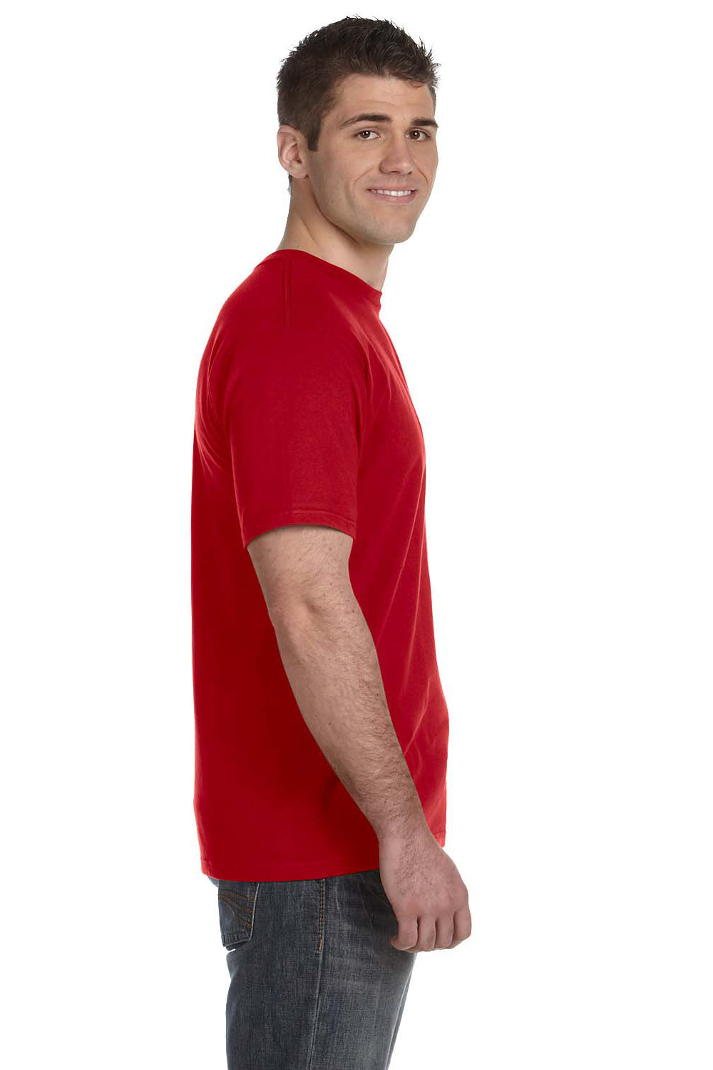Anvil 980 Mens Short Sleeve Crewneck T-Shirt Red Side