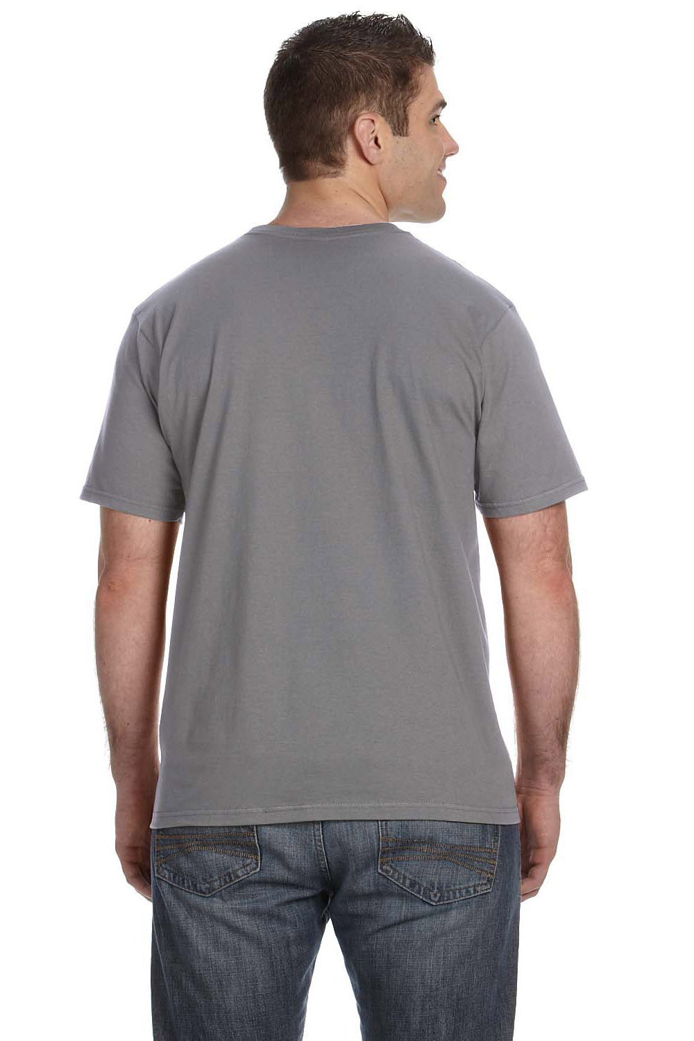 Anvil 980 Mens Short Sleeve Crewneck T-Shirt Storm Grey Back