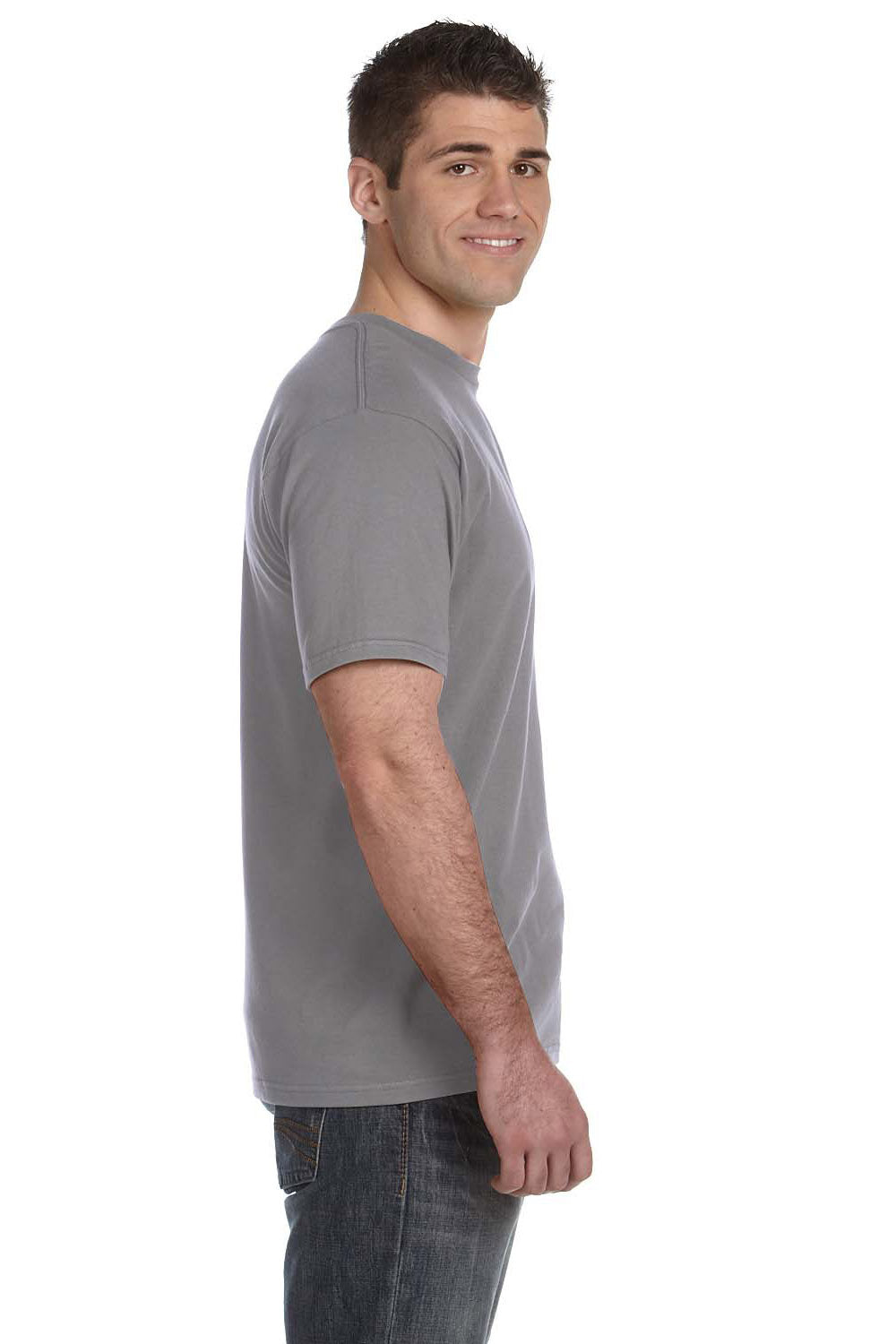 Anvil 980 Mens Short Sleeve Crewneck T-Shirt Storm Grey Side