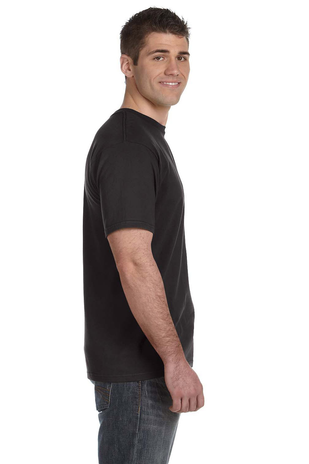 Anvil 980 Mens Short Sleeve Crewneck T-Shirt Smoke Grey Side