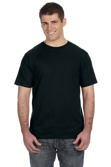 Anvil 980 Mens Short Sleeve Crewneck T-Shirt Black Front