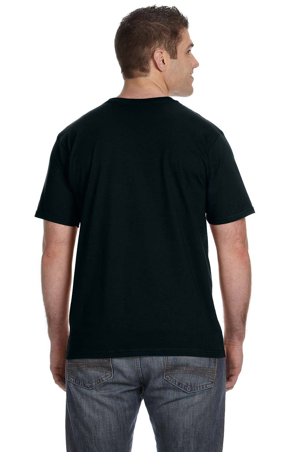 Anvil 980 Mens Short Sleeve Crewneck T-Shirt Black Back