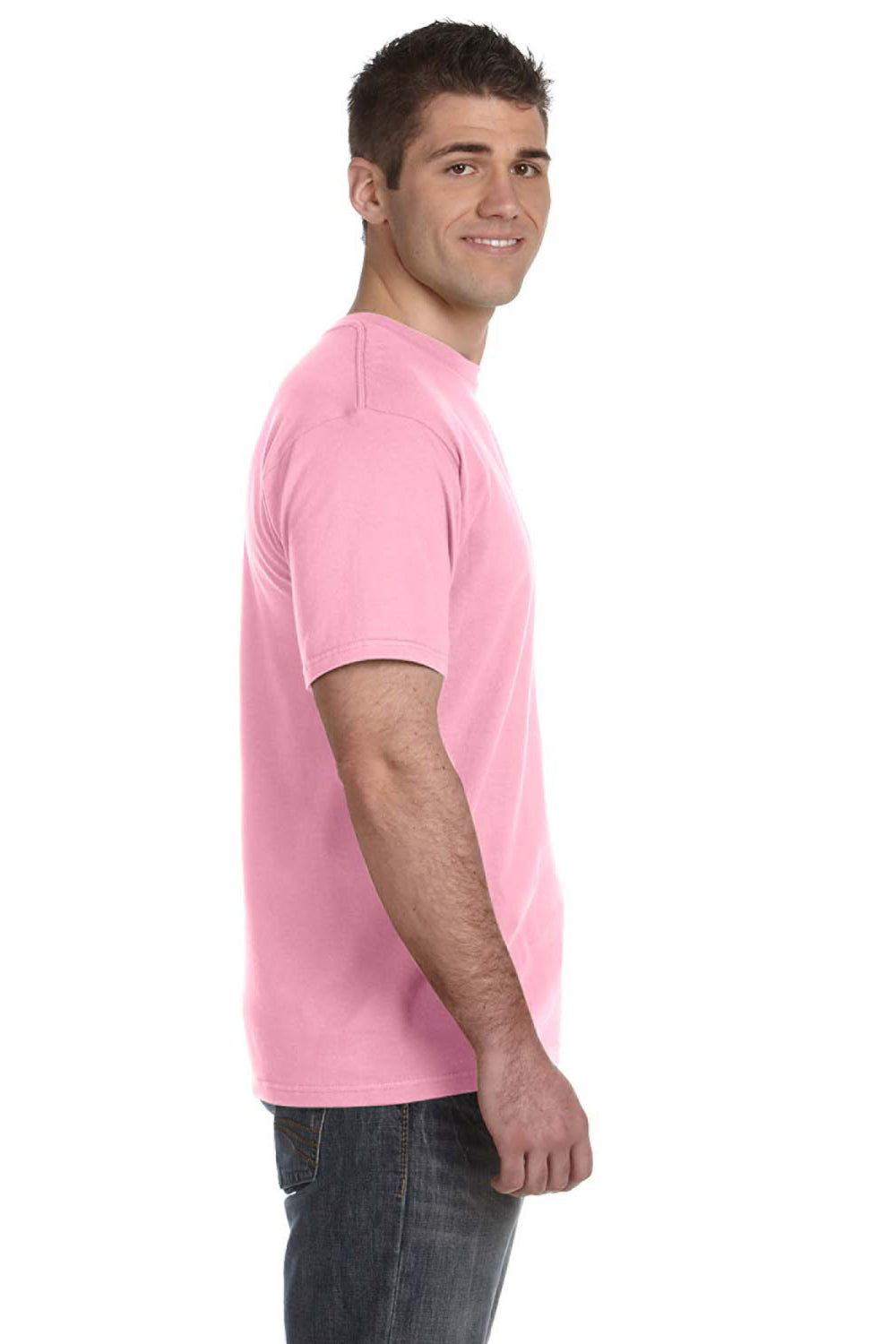 Anvil 980 Mens Short Sleeve Crewneck T-Shirt Charity Pink Side