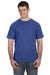 Anvil 980 Mens Short Sleeve Crewneck T-Shirt Heather Blue Front