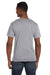 Anvil 982 Mens Short Sleeve V-Neck T-Shirt Heather Grey Back