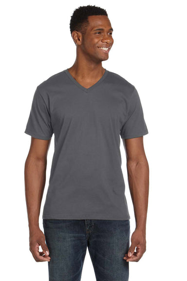 Anvil 982 Mens Short Sleeve V-Neck T-Shirt Charcoal Grey Front