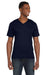 Anvil 982 Mens Short Sleeve V-Neck T-Shirt Navy Blue Front