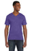 Anvil 982 Mens Short Sleeve V-Neck T-Shirt Heather Purple Front