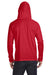 Anvil 987AN Mens Long Sleeve Hooded T-Shirt Hoodie Red/Dark Grey Back