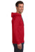 Anvil 987AN Mens Long Sleeve Hooded T-Shirt Hoodie Red/Dark Grey Side