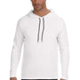 Gildan Mens Long Sleeve Hooded T-Shirt Hoodie - White/Dark Grey