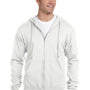 Jerzees Mens NuBlend Pill Resistant Fleece Full Zip Hooded Sweatshirt Hoodie - White