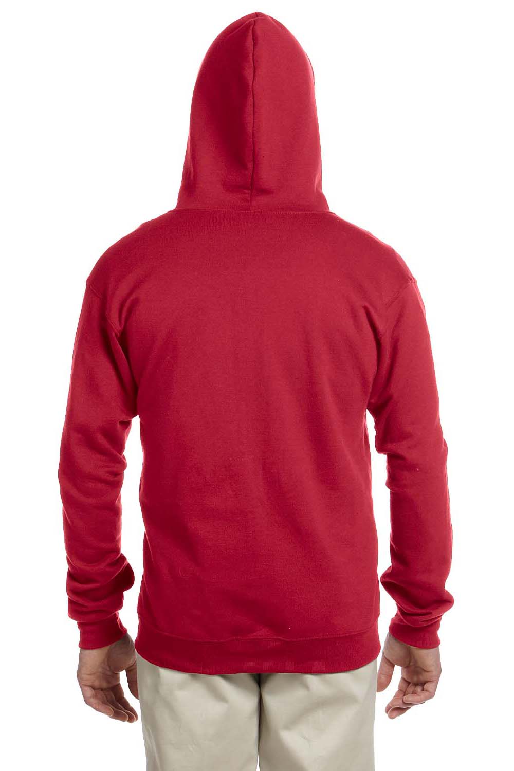 Jerzees 993 Mens NuBlend Fleece Full Zip Hooded Sweatshirt Hoodie Red Back