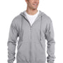 Jerzees Mens NuBlend Pill Resistant Fleece Full Zip Hooded Sweatshirt Hoodie - Oxford Grey