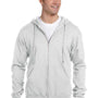 Jerzees Mens NuBlend Pill Resistant Fleece Full Zip Hooded Sweatshirt Hoodie - Ash Grey