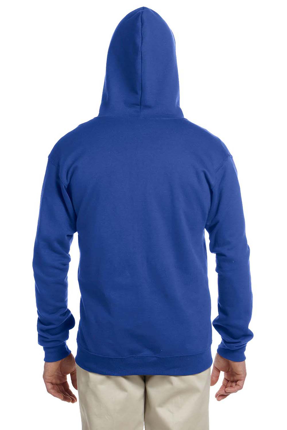 Jerzees 993 Mens NuBlend Fleece Full Zip Hooded Sweatshirt Hoodie Royal Blue Back