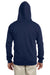 Jerzees 993 Mens NuBlend Fleece Full Zip Hooded Sweatshirt Hoodie Navy Blue Back