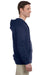 Jerzees 993 Mens NuBlend Fleece Full Zip Hooded Sweatshirt Hoodie Navy Blue Side
