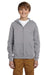Jerzees 993B Youth NuBlend Fleece Full Zip Hooded Sweatshirt Hoodie Oxford Grey Front