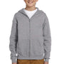 Jerzees Youth NuBlend Pill Resistant Fleece Full Zip Hooded Sweatshirt Hoodie - Oxford Grey