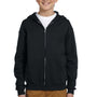 Jerzees Youth NuBlend Pill Resistant Fleece Full Zip Hooded Sweatshirt Hoodie - Black