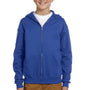 Jerzees Youth NuBlend Pill Resistant Fleece Full Zip Hooded Sweatshirt Hoodie - Royal Blue