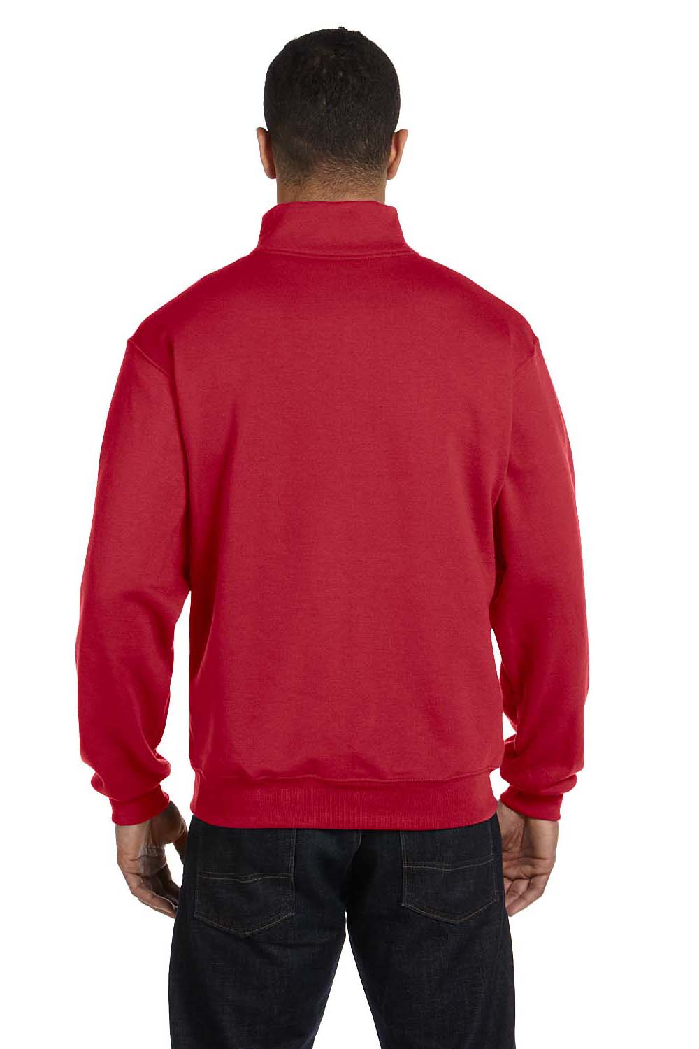 Jerzees 995M Mens NuBlend Fleece 1/4 Zip Sweatshirt Red Back