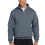 Jerzees Mens NuBlend Pill Resistant Fleece 1/4 Zip Sweatshirt - Charcoal Grey
