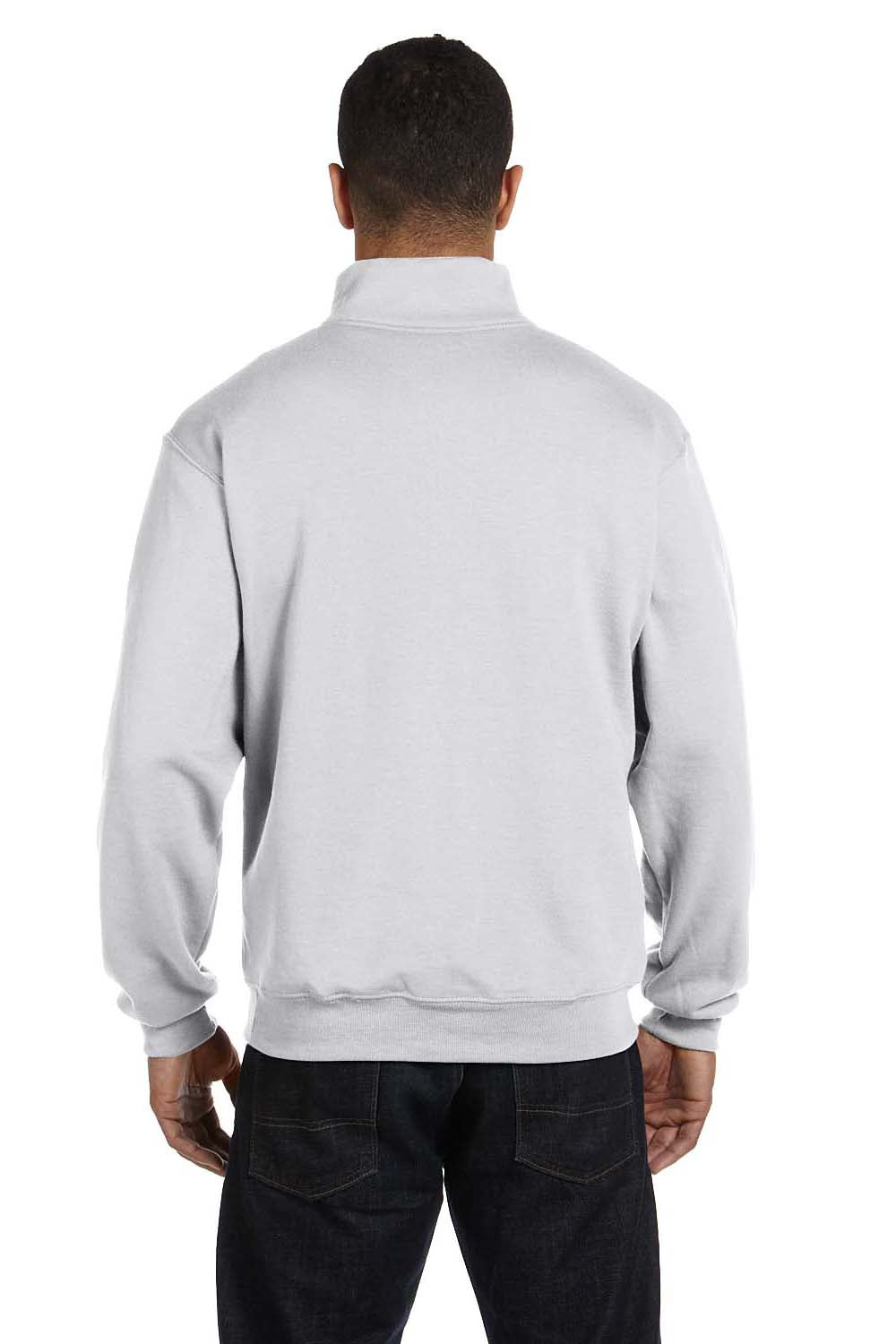 Jerzees 995M Mens NuBlend Fleece 1/4 Zip Sweatshirt Ash Grey Back