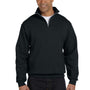 Jerzees Mens NuBlend Pill Resistant Fleece 1/4 Zip Sweatshirt - Black