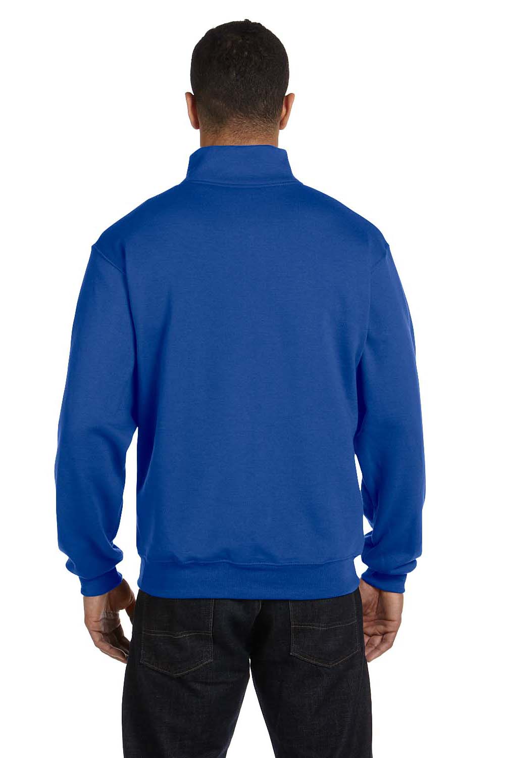 Jerzees 995M Mens NuBlend Fleece 1/4 Zip Sweatshirt Royal Blue Back