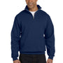 Jerzees Mens NuBlend Pill Resistant Fleece 1/4 Zip Sweatshirt - Navy Blue