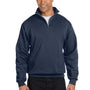 Jerzees Mens NuBlend Pill Resistant Fleece 1/4 Zip Sweatshirt - Vintage Heather Navy Blue