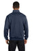Jerzees 995M Mens NuBlend Fleece 1/4 Zip Sweatshirt Heather Navy Blue Back